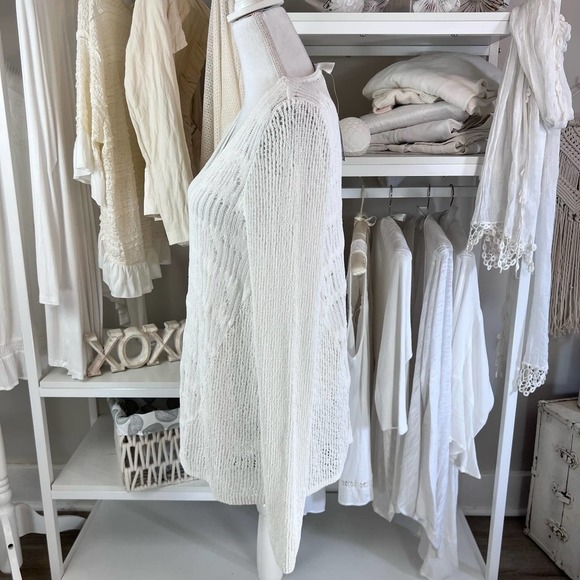 Christopher & Banks sz. med. white tunic asymmetrical sweater w tank # 1532 - Picture 4 of 11